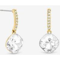 Jon Richard Rhodium Plated And Pave Stick Drop Earrings