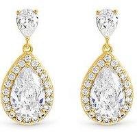 Jon Richard Gold Plated Cubic Zirconia Peardrop Earrings
