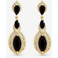 Jon Richard Gold Plated And Jet Navette Drop Earrings