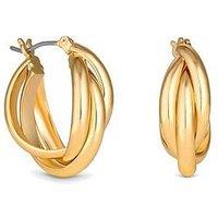 Jon Richard Gold Polished Interlocking Hoop Earrings