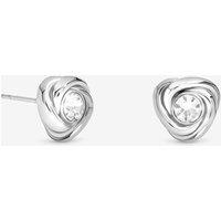 Jon Richard Platinum Plated And Crystal Waterproof Knot Stud Earrings