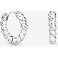 Jon Richard Platinum Plated Waterproof Twist Hoop Earrings