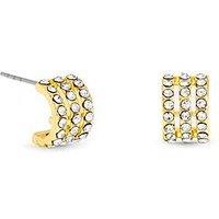 Jon Richard Gold Plated And Pave Multirow Hoop Earrings