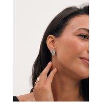 Jon Richard Rhodium Plated And Pave Knot Clip Earrings