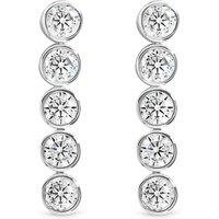 Jon Richard Silver Plated Tennis Round Besel Drop Earrings