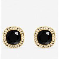 Jon Richard Gold Plated And Jet And Crystal Stud Earrings