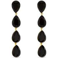 Jon Richard Gold Plated Jet Linear Pear Drop Earrings