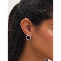 Jon Richard Rhodium Plated Cubic Zirconia Twist Halo Sapphire Stud Earrings