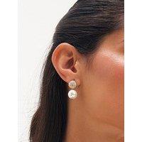 Jon Richard Gold Plated Pearl And Pave Earrings