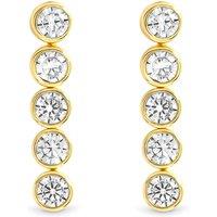 Jon Richard Gold Plated Tennis Round Besel Drop Earrings