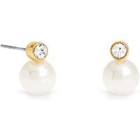 Jon Richard Gold Plated Pearl And Bezel Drop Earrings
