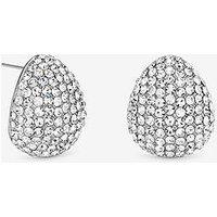 Jon Richard Rhodium Plated And Crystal Dome Earrings