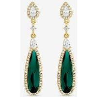 Jon Richard Gold Plated And Emerald Drop Earrings