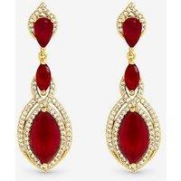 Jon Richard Gold Plated And Ruby Navette Drop Earrings