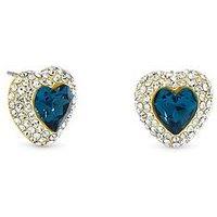 Jon Richard Gold Plated And Sapphire Heart Earrings