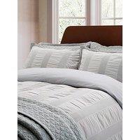 Bedeck Of Belfast Woven Waffle Stripe Cover Set Silver