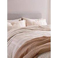 Maeve Waffle Bed Cover Set Dusky Pink