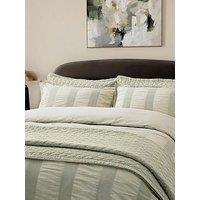 Bedeck Of Belfast Woven Waffle Stripe Cover Set Sage Green