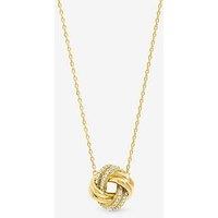 Jon Richard Gold Plated Polished And Pave Knot Pendant