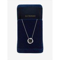 Jon Richard Rhodium Plated Cubic Zirconia Twist Halo Sapphire Pendant