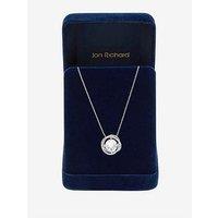 Jon Richard Rhodium Plated Cubic Zirconia Twist Halo Pendant