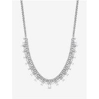 Jon Richard Rhodium Plated And Cubic Zirconia Peardrop Collar Necklace