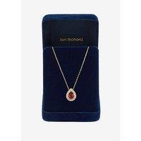 Jon Richard Gold Plated Cubic Zirconia Garnet Pear Pendant