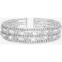 Jon Richard Rhodium Plated And Crystal Multi Stone Cuff