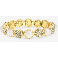 Jon Richard Gold Plated Pearl And Pave Stretch Bracelet