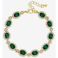 Jon Richard Gold Plate Emerald Halo Bracelet