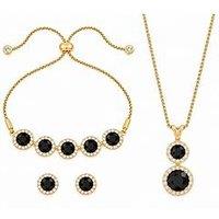 Jon Richard Gold Plated And Jet Trio Set