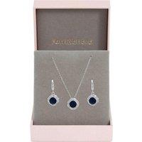 Jon Richard Rhodium Plated And Sapphire Box Set