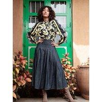 Emily Lovelock Orelia Denim Skirt - Blue