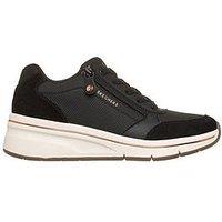 Skechers Billion Flex Luxe Up Quarter Zip Duraleather And Suede Lace Up Fashion Sneaker - Black