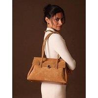 Luella Grey Natalia Tote Bag In Tan Suede