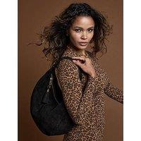 Luella Grey Theodora Scoop Hobo In Black Suede
