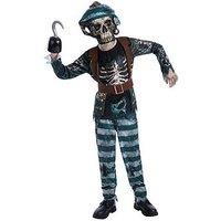 Kids Boys Skeleton Pirate Deck Hand Costume