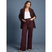 Mint Velvet Burgundy Seam Detail Wide Jeans - Red