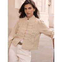 Mint Velvet Military Denim Jacket - Cream