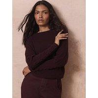 Mint Velvet Burgundy Lace Detail Jumper - Red