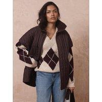 Mint Velvet Women'S Quilted Knit Collar Gilet - Brown