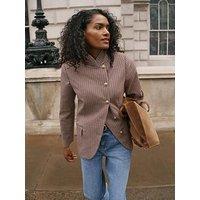 Mint Velvet Checked Single Breasted Blazer - Red