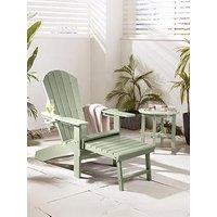 Vonhaus Westport Adirondack Green Garden Chair With Footstool