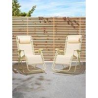 Vonhaus Verona Yellow Zero Gravity Chair - Set Of 2