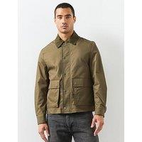 Mango Water Repellent Cotton Blend Jacket - Khaki