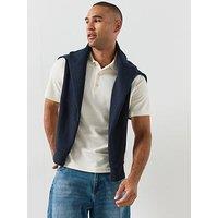 Mango Textured Cotton Blend Polo Shirt - Off White