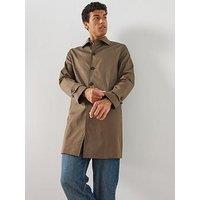 Mango Men'S Water-Repellent Gabardine Coat With Pockets - Brown