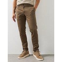 Mango Barna Super Slim Fit Chino Twill Trousers - Brown