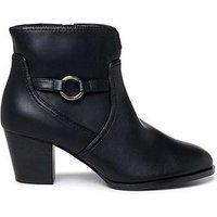 Paradox London Bettina Wide Fit Buckle Detail Ankle Boot - Black