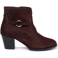 Paradox London Bettina Wide Fit Buckle Detail Ankle Boot - Brown